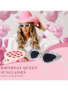 6/3/1件套 - 女孩生日绶带、女孩生日皇冠、女孩生日丝带、女孩生日头带、女孩生日发箍、女孩生日眼镜、生日女王时尚眼镜、生日派对礼品、闪亮时尚、生日派对用品 - 彩色 - 查看 5