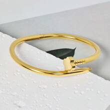 DAILI 1-3 piezas Brazalete de trébol de cuatro hojas con baño de oro de 18K, acero inoxidable, de moda, apto para fiesta, uso diario, estilo europeo y americano, personalizado, generoso, pulsera de lujo con circonita cúbica, conjunto de joyería de boda, regalo para chicas, mujeres, familiares