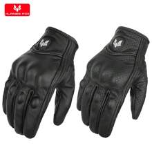 ALPINES FOX Sommer Retro perforierte Lederhandschuhe für Motorrad Herren Damen Vollfinger Motocross Biker Handschuhe Moto Ausrüstung M-XXL