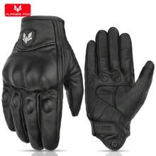 ALPINES FOX Sommer Retro perforierte Lederhandschuhe für Motorrad Herren Damen Vollfinger Motocross Biker Handschuhe Moto Ausrüstung M-XXL