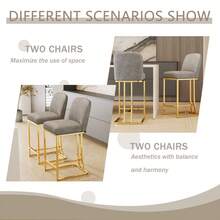 Set Of 2 Dining Bar Chairs, Modern Style Bar Chairs With Simple Design, Creative Design Comfortable High Stools And Flexible Dining Chairs Suitable For Bars, Restaurants Or Kitchen Counter - Gray - View 5