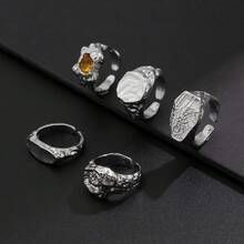 European And American Fashion Personalized Ring Accessories Men's  Hip-Hop Niche Wrinkle Metal Cover Ring Men's Hand Jewelry