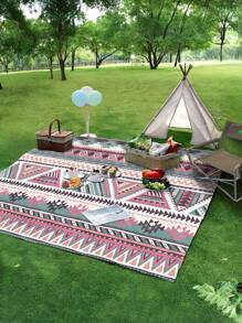 1pc New Outdoor Waterproof Anti-Sand Digital Printed Beach Mat/Towel, Fashion And Fresh Pattern, Suitable For Outdoor Camping And Picnics