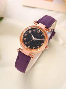 2pcs Mesh Band Quartz Couple Watches Set, Ladies Geneva Wrist Watches