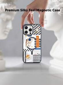 Funda de teléfono con carga inalámbrica magnética, marco de silicona suave, panel transparente de acrílico, patrón pintado delicado. Funda de teléfono de alta transparencia, sin amarillamiento, anti-caídas y anti-golpes, compatible con Samsung S24plus/25plus 25Ultra A15 A35 A55, Apple 11, 12, 13, 14, 15, 16, 16PROMAX, 15PROMAX, 14PROMAX, 14/15plus, 14PRO, 15PRO, 16PRO, 16plus