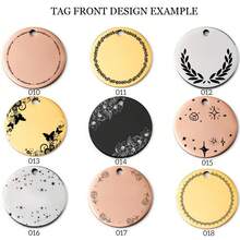 1PC Custom Dog Tag, Personalized Dog Name Tag, Pet Tag, Pet ID Tag, Round Cat Tag, Engraved Dog And Cat ID Tag On Front, Stainless Steel Dog Tag