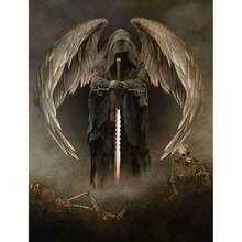 1 件 DIY 全圆形水钻死亡天使头骨水钻水钻画死亡之神马赛克图片十字绣家居装饰万圣节装饰秋季装饰房间装饰