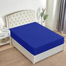 Mellanni King Fitted Sheet - Iconic Bedding Sheets With Up To 16 Inch Deep Pocket - Soft & Cooling - Fade & Stain Resistant - 1 PC (King, Light Blue) - 1597 Royal Blue - View 8