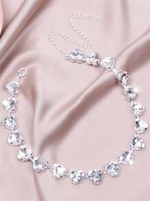 Elegante Mode Halskette mit Herzform Strass
