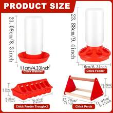 5 件套小鸡喂食器和饮水器套装，塑料小鸡喂食器和饮水器套装，带小鸡栖木 - 彩色 - 查看 3