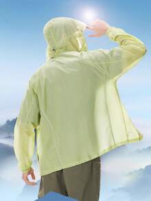 CAMEL CROWN 女士梭织标准长度防晒外套，春夏防晒外套，专业防水连帽户外钓鱼防晒外套 - 螢果綠 - 查看 3