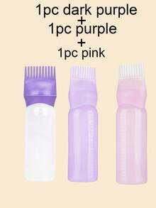 1/3 件沙龙发油涂抹瓶专业美发染发梳瓶理发店美发师染色用品发油涂抹器、发油瓶、发油瓶、发根梳涂抹瓶、发根梳涂抹瓶染发剂涂抹刷用于发根梳颜色带刻度尺、理发店美发产品和配件美容旅行必需品