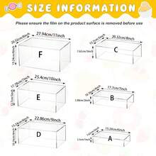 1pc Clear Acrylic Five-Sided Display Box, Dessert Cake Hollow Bottom Self-Service Display Stand, Cubic Display Stand For Cosmetics, Model Toys - Transparent - View 4