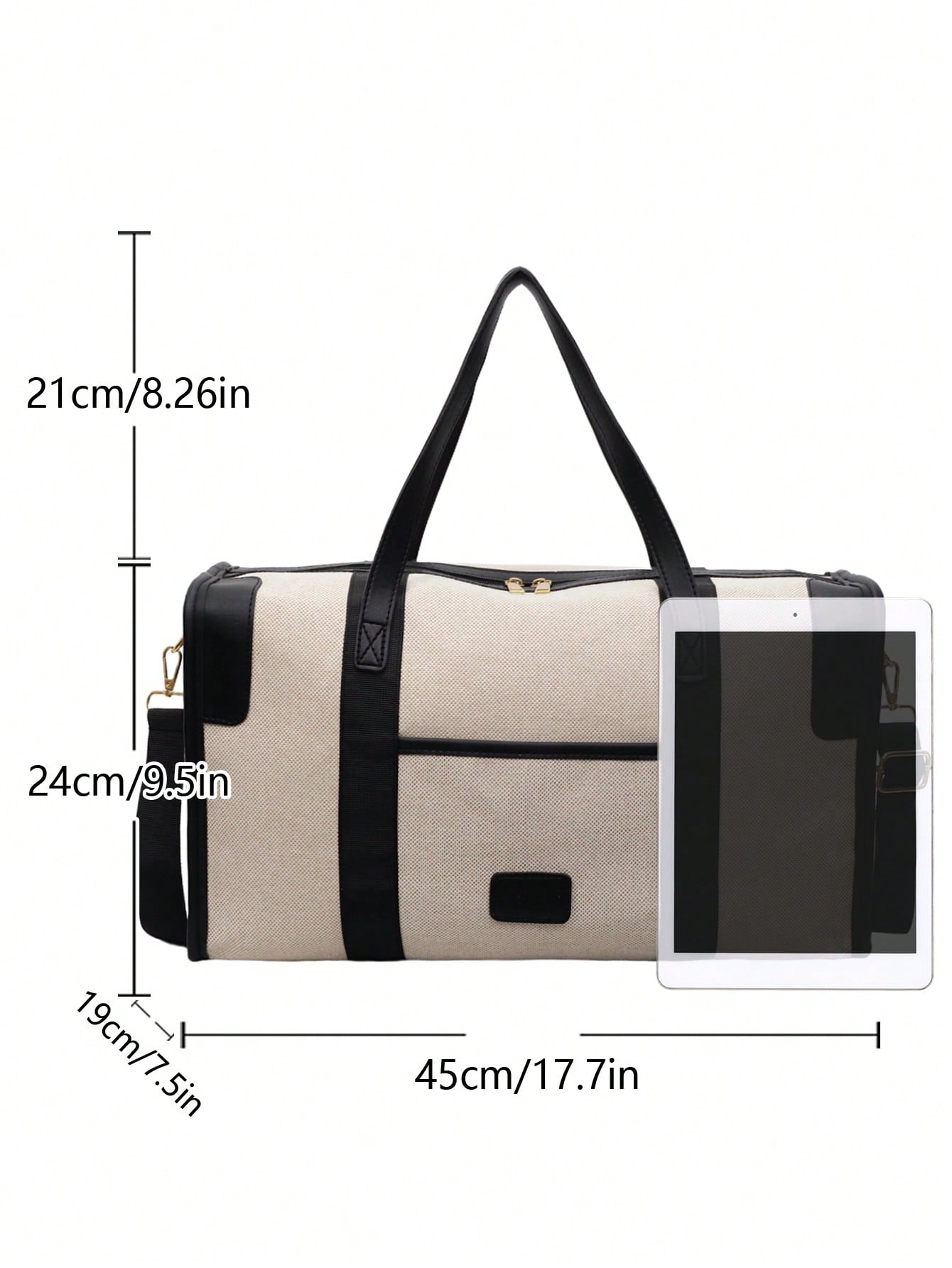 حقيبة سفر كبيرة السعة بتصميم بسيط، حقيبة يد موضة ب...