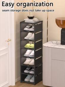 1 Zapatero de múltiples niveles, sencillo, a prueba de polvo, ahorra espacio, sin montaje, adecuado para entrada, armario, pasillo, sala de estar, garaje