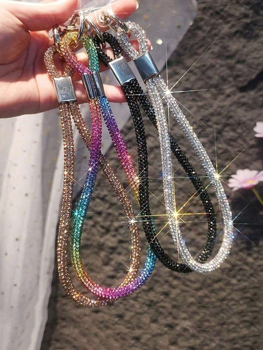 Cordón de lujo para teléfono móvil con diamantes, joyería de muñeca de alta calidad incrustada de diamantes, accesorios de teléfono móvil de moda y duraderos anti-perdida