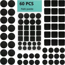 Self-Adhesive Felt Pads – Pack Of 60 Felt Pads For Chairs – Furniture Pads Felt Self-Adhesive Black 3 Mm Thick