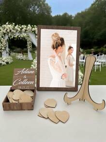 32pcs Personalized Photo Marriage Signature Frame Set, Stores Love Notes From Guests, Wedding Guest Book, Home Decor For Bedroom, Modern & Stylish, Ideal Gift For Him, Her, Boyfriend, Girlfriend, Dad, Mom, Family, Friends, Anniversary, Valentine's Day, Mother's Day, Back To School, Christmas, Halloween, Ramadan, Birthday, Father's Day, Graduation, Housewarming, Restaurant, Living Room, School