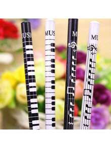 10 支装音乐主题 HB 标准六角铅笔，钢琴音乐文具，学校，办公用品，学生礼物，创意可爱返校 - 彩色 - 查看 7