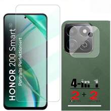 2+2 Piezas Protector de Pantalla para Honor 200 5G/400Pro, con Protector de Lente de Cámara, Dureza 9H, Película de Vidrio Templado Anti-Arañazos, Compatible con Funda de Teléfono, Anti-Huellas Dactilares. Protector de Lente de Cámara Honor 200 Pro Apto para Honor 200 Lite/Honor 200 Protector de Pantalla de Vidrio Templado
