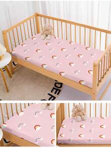 Cute Rainbow & Cloud Kids Fitted Sheet 1PC, 110G Thick for Sale