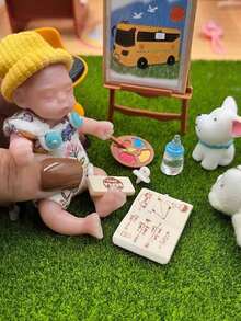 1个 3.15英寸 8厘米 重生迷你娃娃 全柔软硅胶女婴 手工制作 逼真可爱 彩绘新生儿玩具 生日礼物 - Silicone - 查看 7