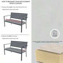 18x48x2.5 Inch Premium Gray Outdoor Bench Cushion, Durable Foam Core Support + Tie Down Securement Design, Waterproof Fabric Soap And Water Cleanable, 2.5 Inch Thickened To Enhance Outdoor Seating Comfort, Patio, Deck Adaptable, Local Quick Delivery!