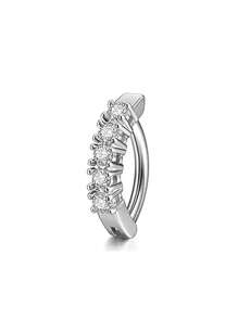 1 Stück einfacher und stilvoller kreisförmiger Zirkonia-Edelstahl Bauchnabel Piercing Ring für Frauen