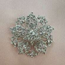 1 pieza Broche de lujo con flores y cristales, accesorio de moda para abrigo, vestido, uso diario