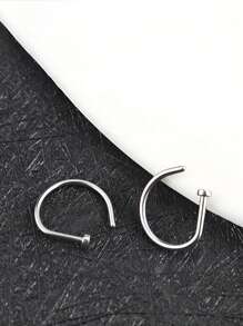 1 Stück hochwertiger D-förmiger Fake Nasenpiercing aus Edelstahl, einfach und personalisiert, 20G nicht durchstochener Körperschmuck ohne Körperpiercing, Anti-Verlust-Design, geeignet für den täglichen Gebrauch von Frauen, mit einem Innendurchmesser von 8 mm/10 mm.