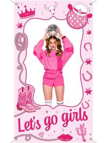 Westliche Cowgirl Party Dekorationen, Lasst uns Mädels los, Geburtstags Fotobox Requisiten, Disco Pink Cowboy Party Hintergrund, Wildwest Thema Party Dekorationen, Cowgirl Cowboys Junggesellinenabschied Rodeo Party Zubehör