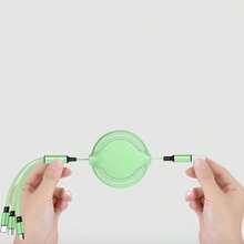 Macaroon-Colored 3-In-1 Retractable Liquid Charging Cable Compatible With Huawei/Android/ Phones, Wholesale Multi-Head Charging Cable, Type-C, Fast Charging Data Cable, 66W Super Fast Charging Cable - Multicolor - View 11