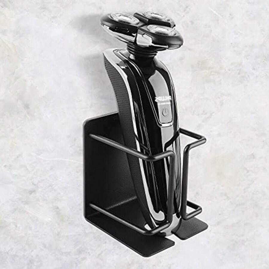 GEOXSLinkidea Electric Razor Holder Wall Mount Razor Hanger Stainless Steel Electric Shaver Bathroom Holder Compatible With Philips Shaver 2400 Norelco Series 9 Series 7 Black C4hy6 - 黑色 - 查看 1
