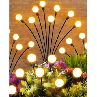 1 PC Solar Firefly Garden Lights | 3 Styles (6/8/10LED) | Wobble Path Lights For Lawn & Patio | Holiday & Christmas Decor | Gardening Gift