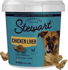 Stewart Single Ingredient Freeze Dried Raw Dog Treats, Chicken Liver, 16.8 Ounce Value Size Resealable Tub, Training Treats Or Meal Topper For All Size Dogs, High Protein, Grain-Free, Gluten-Free - Chicken Liver - 查看 8