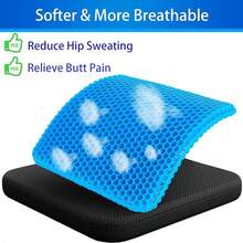 Gel Seat Cushion For Long Sitting (Super Large & Thick), Soft & Breathable, Gel Cushion For Wheelchair, Gel Chair Cushion For Hip Pain, Gel Seat Cushion For Office Chair - Blue - View 3