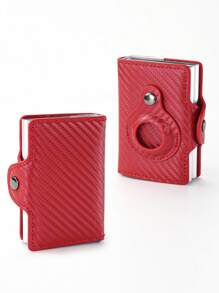 1pc Men's Anti Lost AirTag Wallet Carbon Fiber Card Holder Compatible With Apple AirTag, Gift/Father's Day Air Tag Case Card Holder Wallet, Business Card Holder, Credit Card Holder, Men's Mini Wallet, Card Wallet, RFID Wallet.