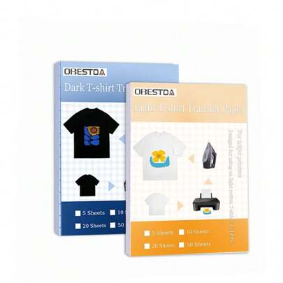 Papel para transferência térmica para camisetas (A4) | 10/20 folhas | Funciona em tecidos claros e escuros | Impressões resistentes a altas temperaturas e duradouras | Ideal para artesanato "faça você mesmo", identidade visual e eventos empresariais, materiais escolares e volta às aulas