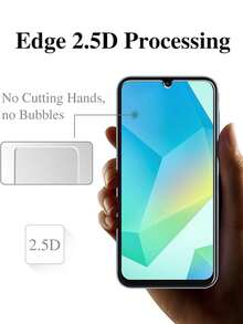 3片装9H钢化玻璃屏幕保护膜，兼容三星Galaxy A16 5G A34 A25 A55 A56 A05，高清透明防刮花，无气泡，适用于Galaxy A16的屏幕保护膜 - 無色 - 查看 5