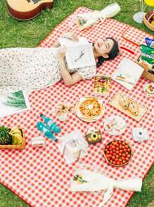 1pc Portable Picnic Mat, Outdoor Picnic Blanket For Spring/Summer, Party Table Cloth, Waterproof, Beach Mat, Camping Groundsheet