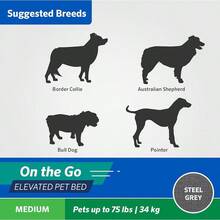 Coolaroo On-The-Go Elevated Dog Bed - Foldable Pop-Up Travel Dog Bed With Breathable, Moisture-Resistant Fabric, Carry Bag Included, Lightweight & Portable, Emerald Green, Standard - 灰色 - 查看 5