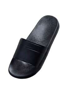 Disney Men's Simple Strap Slide Slippers, Quiet Indoor Home Slip Resistant Bathroom Bathroom Solid Color Sandals