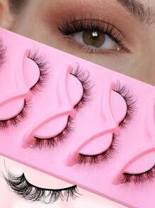 5 对狐狸风格自然纤长假睫毛，适合日常派对妆容，猫眼和仙女风格假睫毛，打造迷人妆容 - 狐狸眼睫毛 - 查看 6