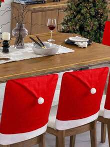 10 件/套圣诞椅背套 23.6*20 英寸可拆卸可洗椅套 适用于餐厅厨房客厅圣诞装饰，圣诞装饰，圣诞椅套柔软触感无纺布圣诞餐桌装饰，圣诞帽圣诞礼物圣诞配饰，圣诞 - 彩色 - 查看 1