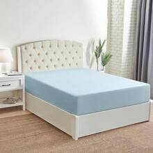 Mellanni King Fitted Sheet - Iconic Bedding Sheets With Up To 16 Inch Deep Pocket - Soft & Cooling - Fade & Stain Resistant - 1 PC (King, Light Blue) - 1524 Aqua - View 3