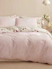 2/3 件套 Little Love、腊肠犬小狗、床上用品、清新温暖的情人节女孩印花、透气、超柔软、适合双人全尺寸大床、适合所有季节、家居装饰、礼物、可机洗磨毛被套三件套、单人床全尺寸大号双人床