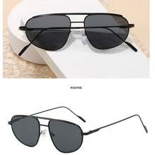 Retro Small Frame Double Bridge Round Face Women Fashion Glasses Aviator Shape Shades - Multicolor - View 6