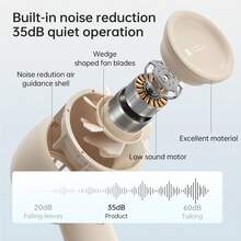 Ventilador de mano portátil JISULIFE, diseño de mano mini con 5 velocidades, batería recargable USB de 4500 mAh, refrigeración de bolsillo, potente, sin aspas, regalo para niñas/mujeres/amigos - Multicolor - Ver 7