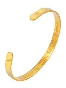 1pc Stainless Steel "Happy Graduation 2025" Adjustable C-Shape Bangle Bracelet, Fashion For Men And Women, Suitable For Daily Wear, Gatherings And Parties