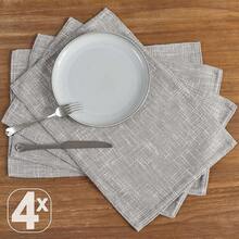 Juego de 4 manteles individuales de lino con estampado floral de otoño de la marca JINCHAN. Cubremanteles rústicos estilo cottage-core jacobino para decoración de mesa de cocina y comedor, resistentes al deslizamiento y lavables, de 13x19 pulgadas en color verde. - Arpillera gruesa | Gris - Ver 9